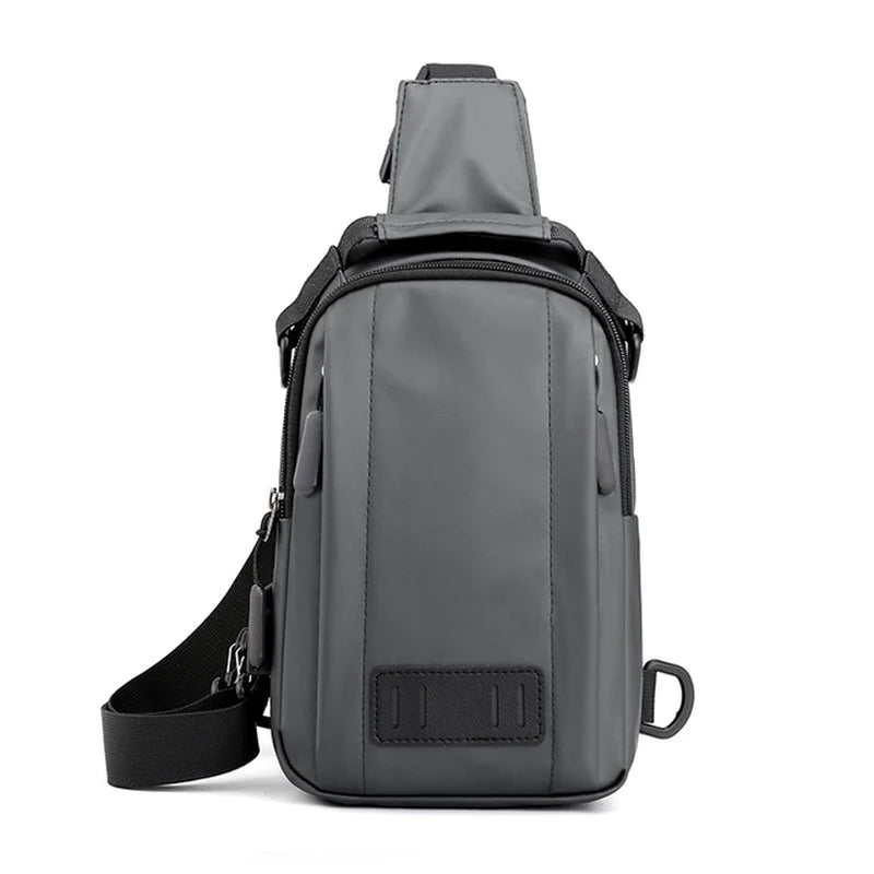 Men Nylon Crossbody Bag with USB Charging Port Multifunction Outdoor Travel Waterproof Daypack Male Casual Messenger Chest Bags