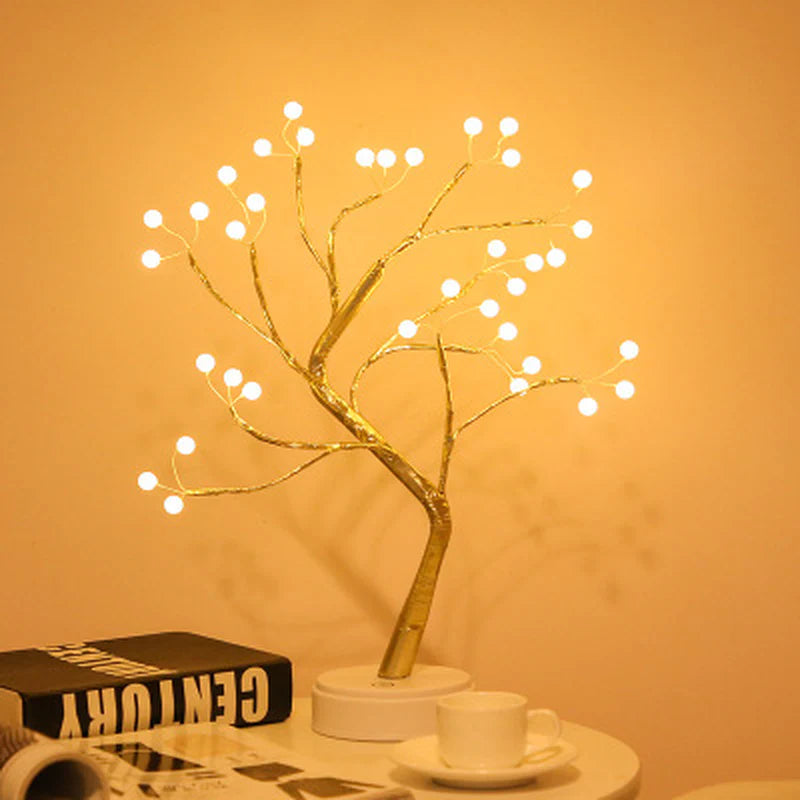 LED Night Light Mini Christmas Tree Copper Wire Garland Lamp for Kids Home Bedroom Decoration Decor Fairy Light Holiday Lighting