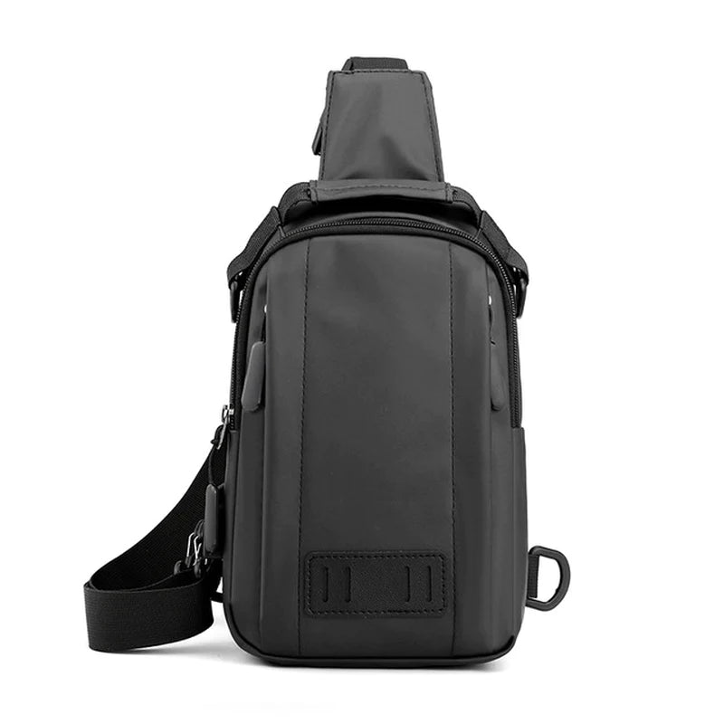 Men Nylon Crossbody Bag with USB Charging Port Multifunction Outdoor Travel Waterproof Daypack Male Casual Messenger Chest Bags