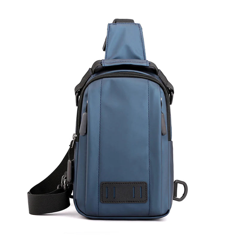 Men Nylon Crossbody Bag with USB Charging Port Multifunction Outdoor Travel Waterproof Daypack Male Casual Messenger Chest Bags