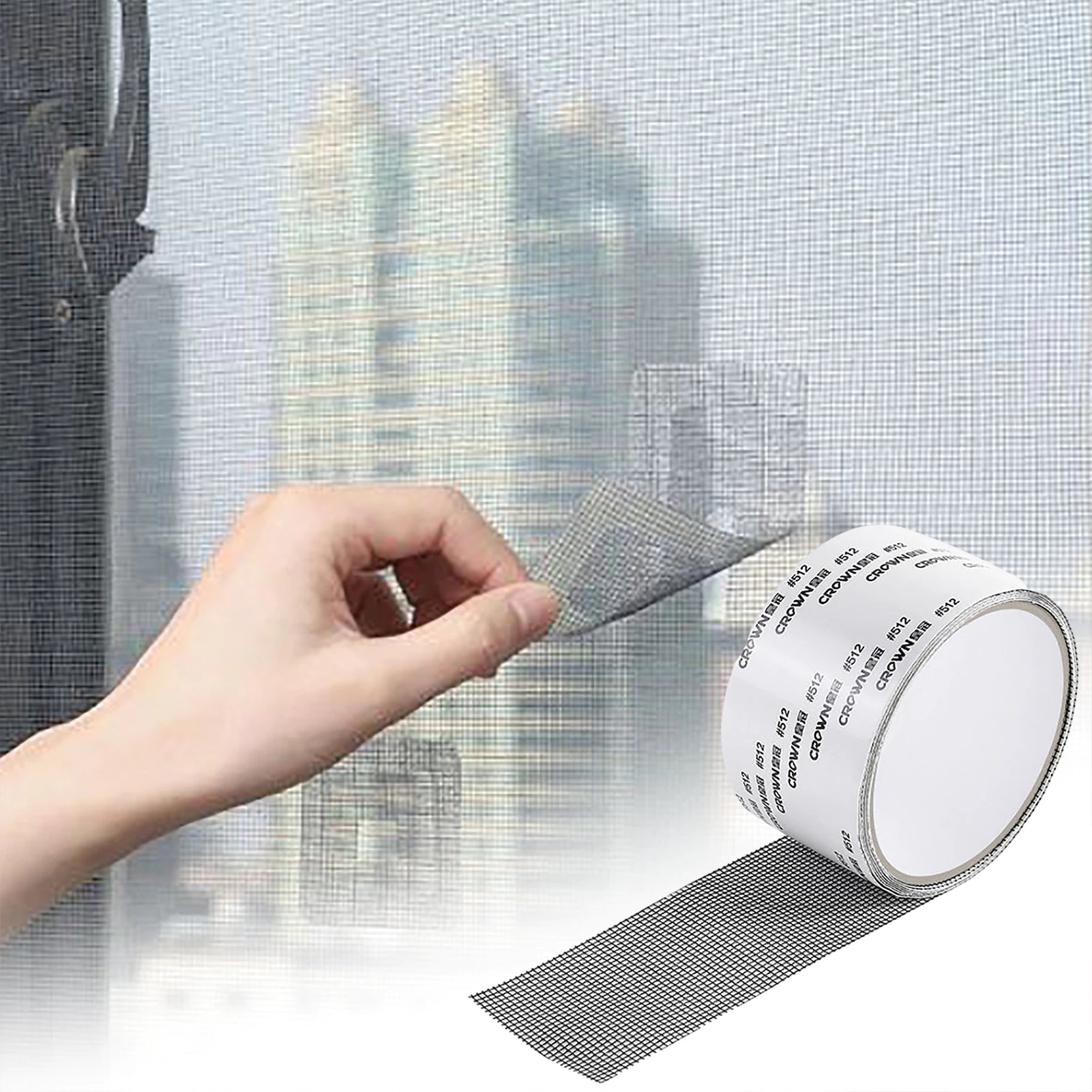 Screen Window Repair Tape Screen Door Repair Kit Strong Adhesive & Waterproof Fiberglass Covering Mesh Tape for Covering Window